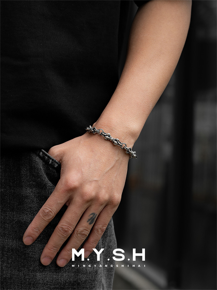 S925 Silver Vajra Link Bracelet