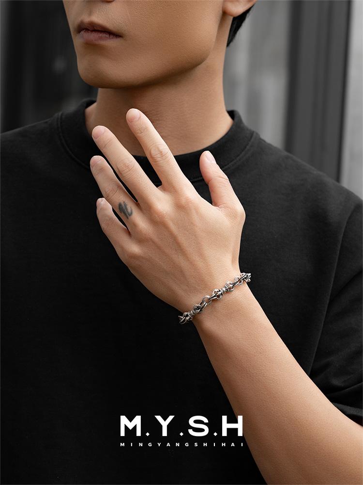 S925 Silver Vajra Link Bracelet