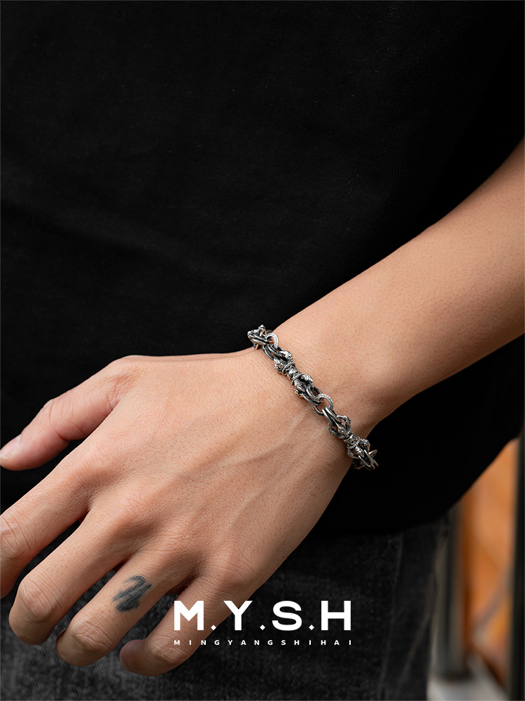 S925 Silver Vajra Link Bracelet