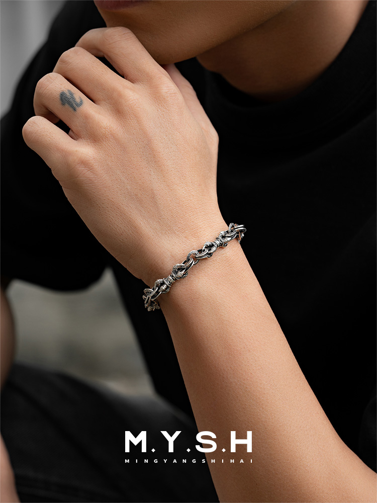 S925 Silver Vajra Link Bracelet