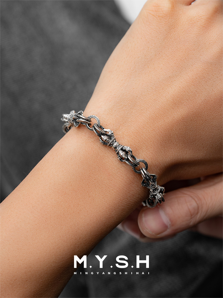 S925 Silver Vajra Link Bracelet