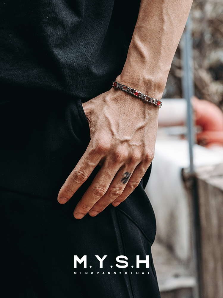 S925 Silver Black Zirconia Cuban Link Bracelet