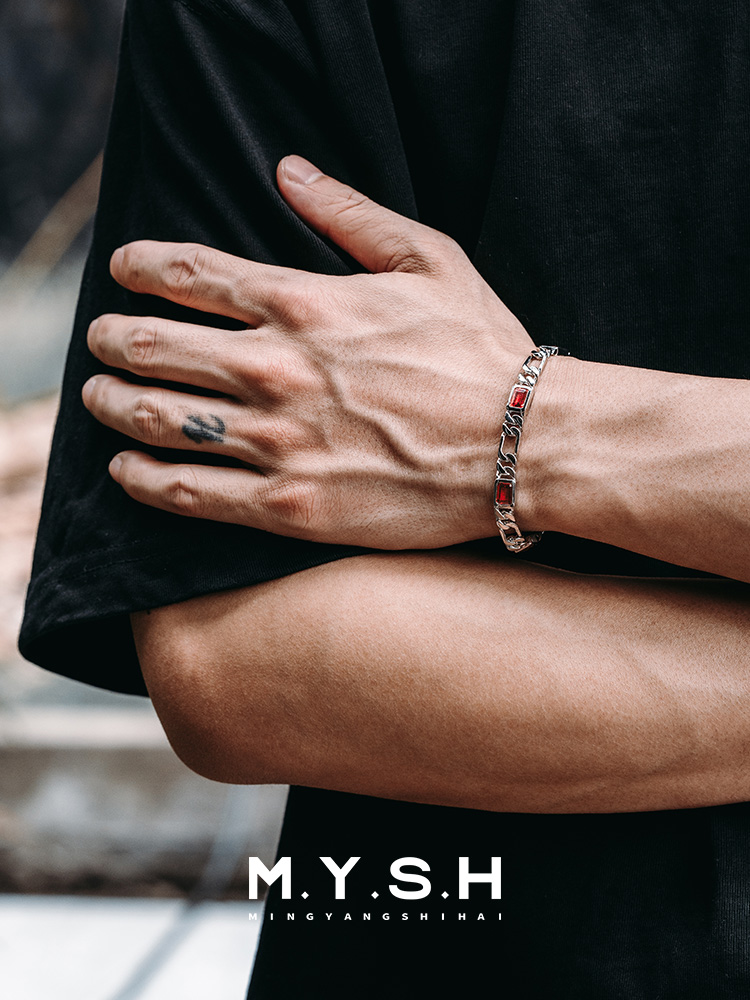 S925 Silver Black Zirconia Cuban Link Bracelet