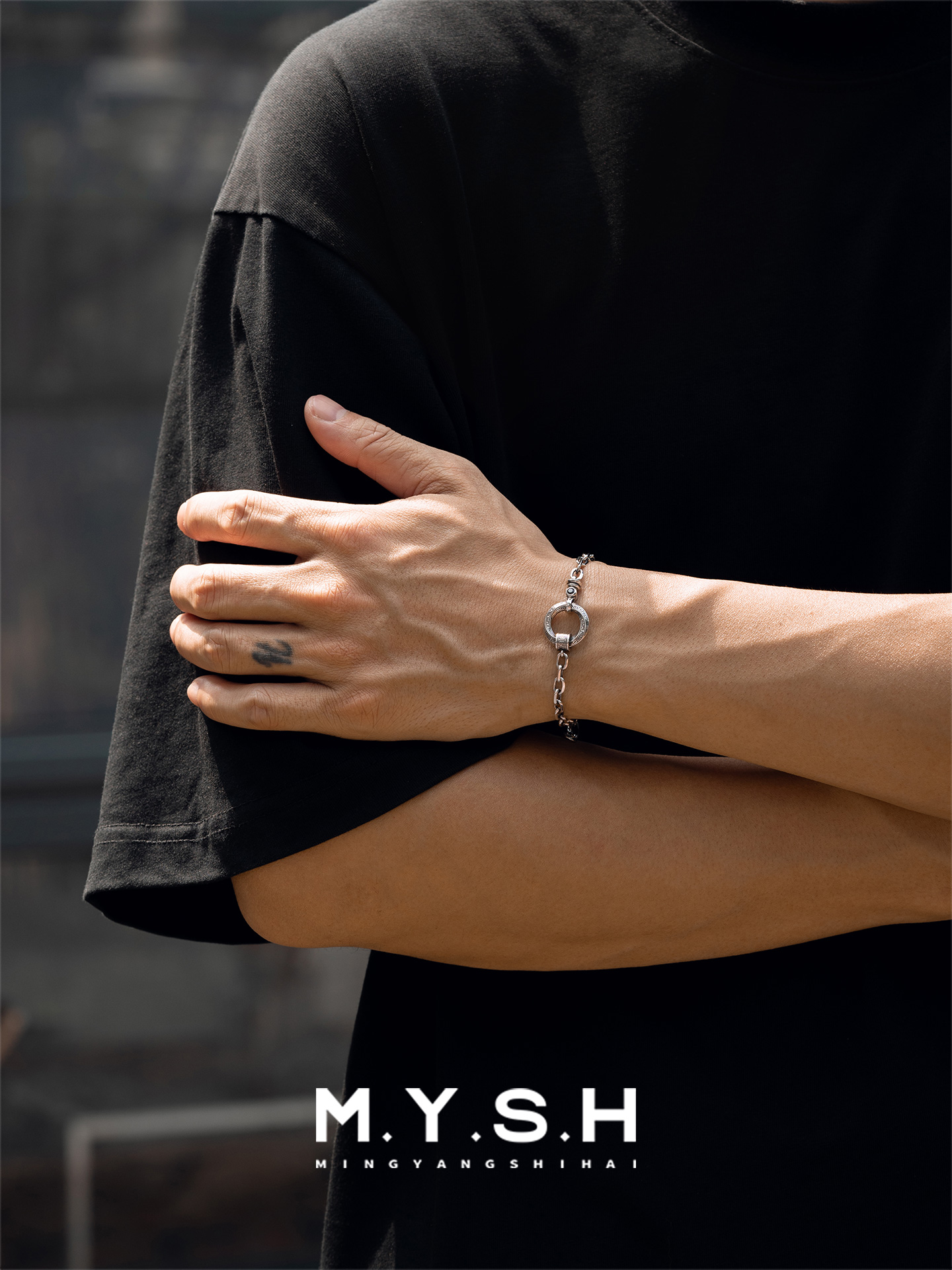 Mobius Greek Key 925 Sterling Silver Bracelet for Men