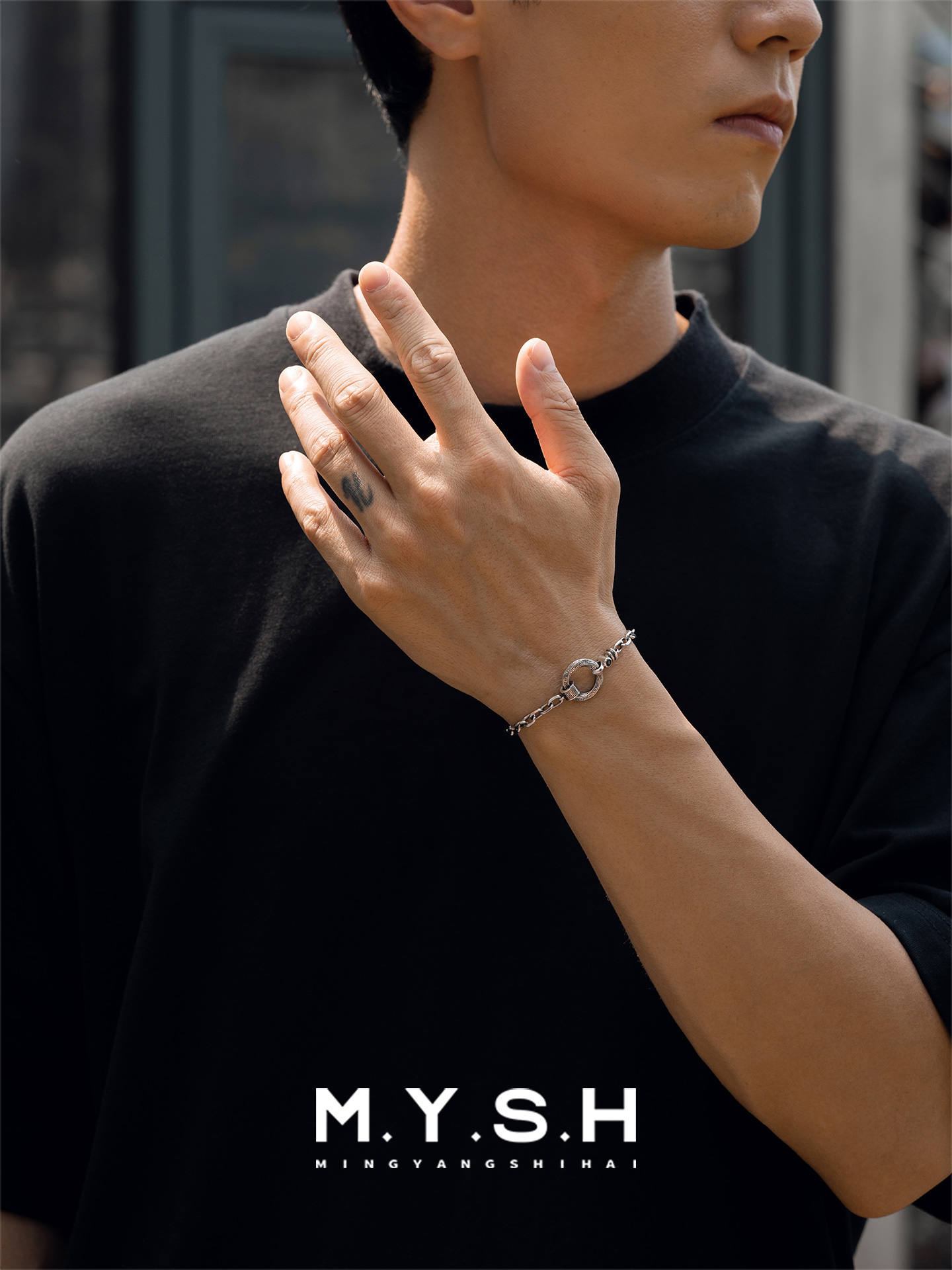 Mobius Greek Key 925 Sterling Silver Bracelet for Men