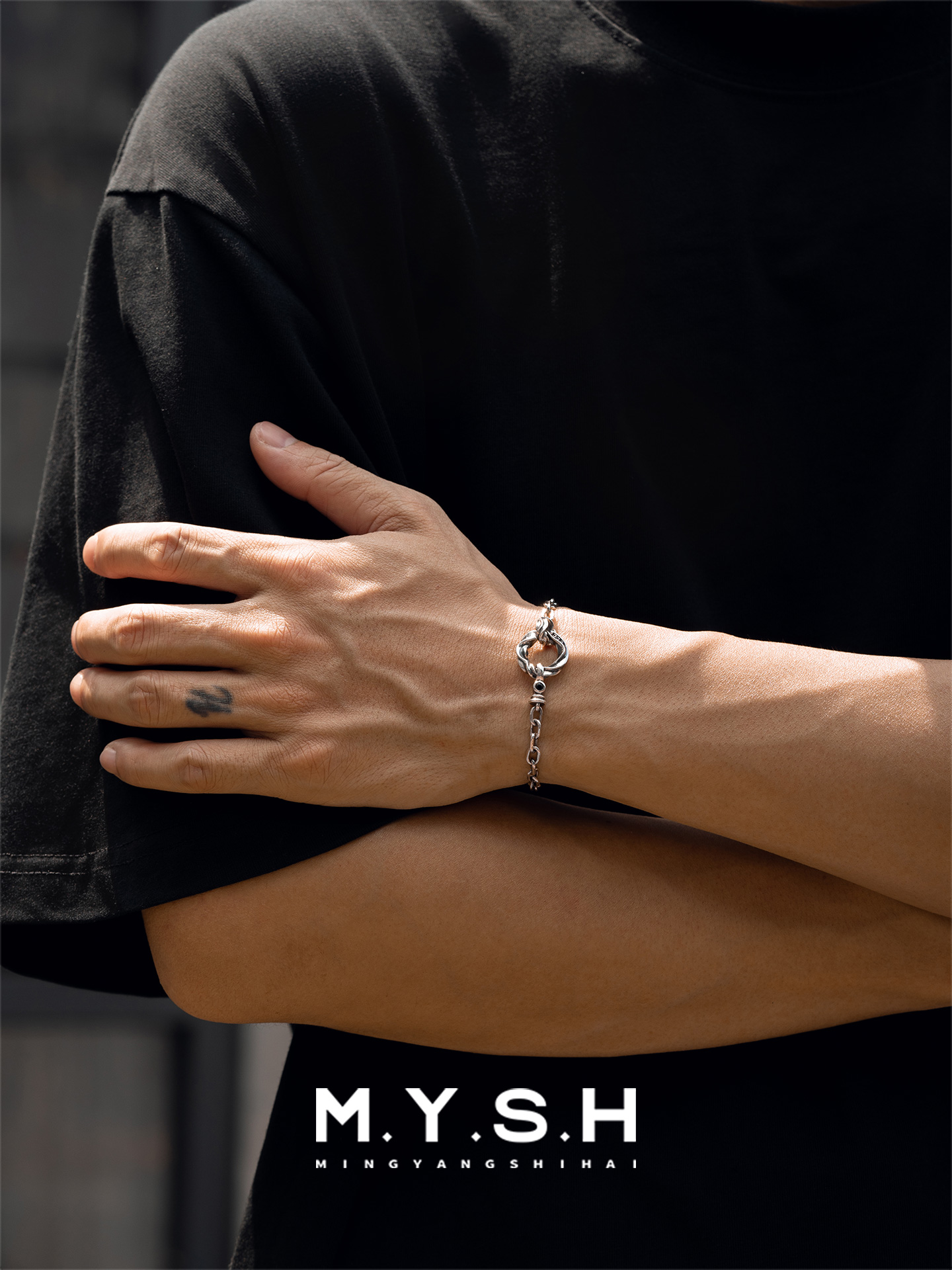 Men’s Mobius Ring 925 Sterling Silver Chain Bracelet