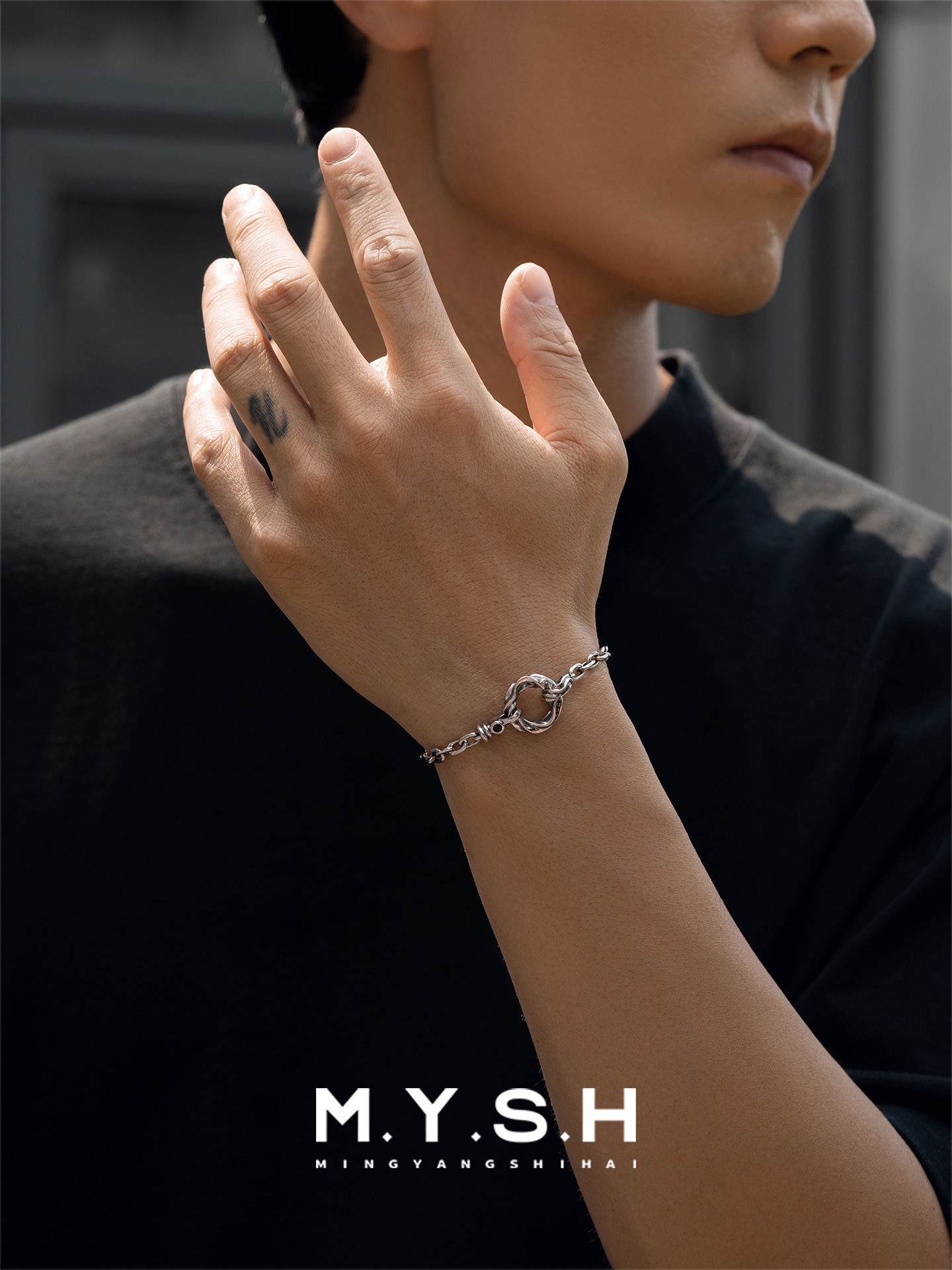 Men’s Mobius Ring 925 Sterling Silver Chain Bracelet