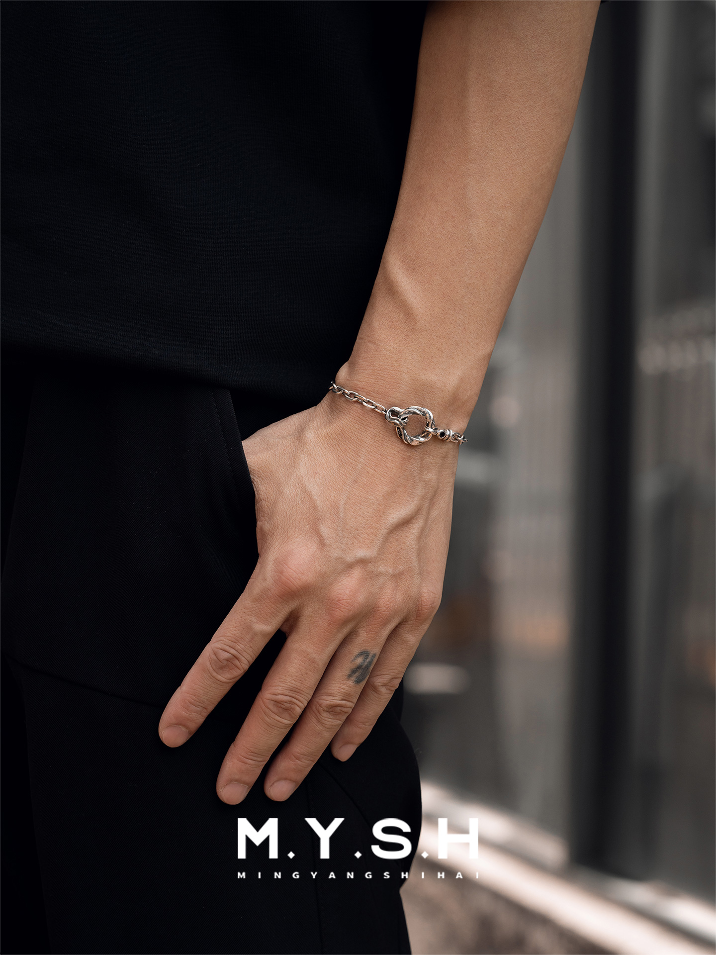 Men’s Mobius Ring 925 Sterling Silver Chain Bracelet