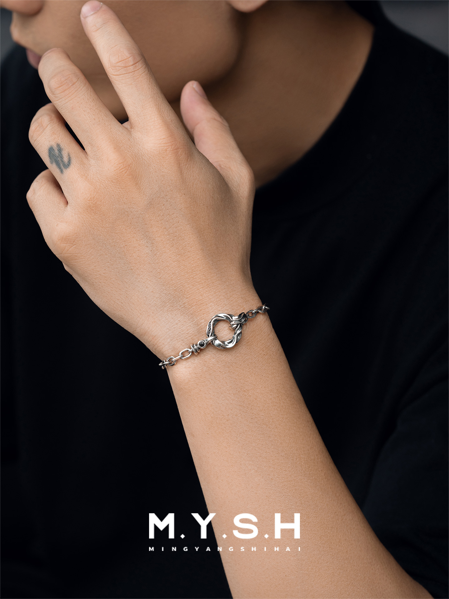 Men’s Mobius Ring 925 Sterling Silver Chain Bracelet