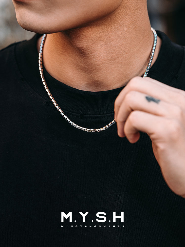 S925 Silver Thick Box Chain Necklace