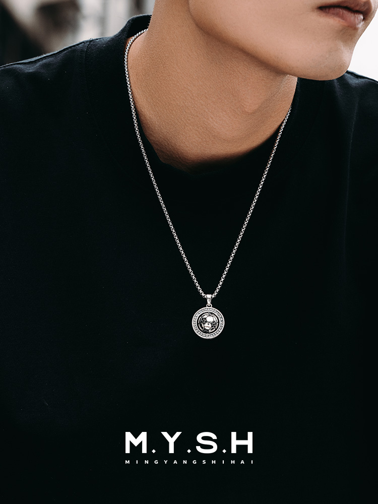 S925 Silver Rotating 3D Soccer Ball Pendant Necklace