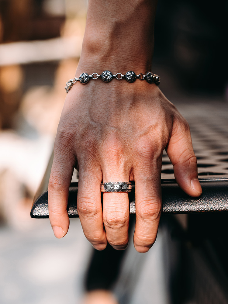 S925 Silver Eye of Horus Open Band Ring