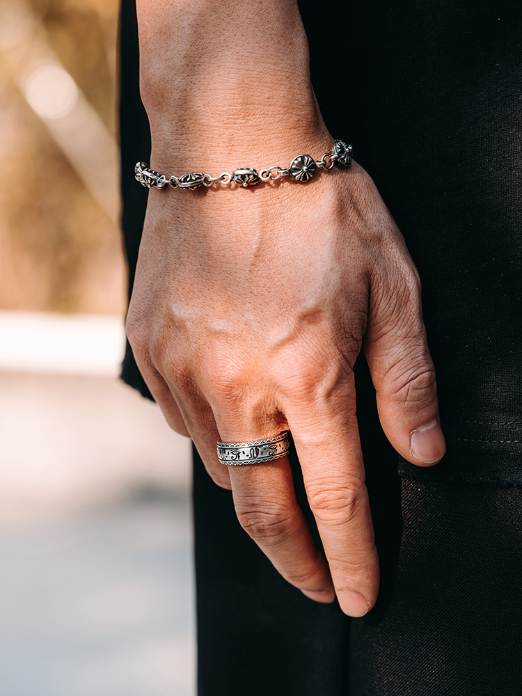 S925 Silver Eye of Horus Open Band Ring