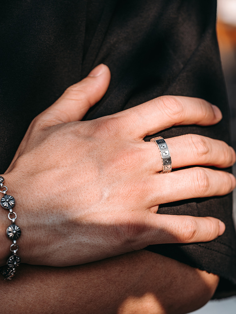 S925 Silver Poker Dice Statement Ring