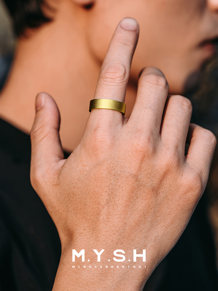 S925 Silver Open Matte Wide Band Ring