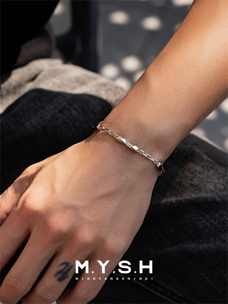 S925 Silver Möbius Twist Chain Bracelet