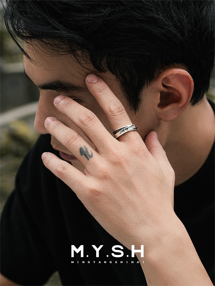 S925 Silver Love & Peace Dual Band Ring – MYSH