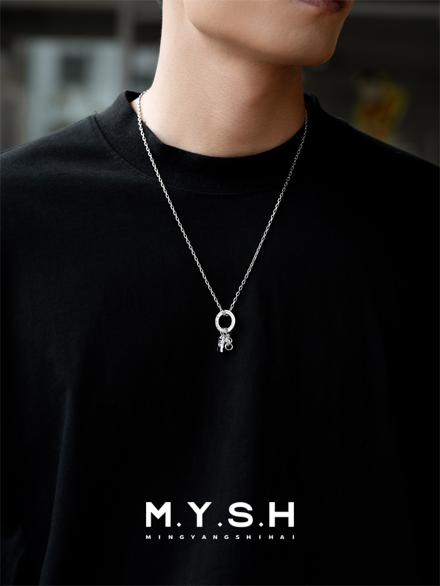 S925 Silver Kobe Bryant #8 Jersey Circle Pendant Necklace