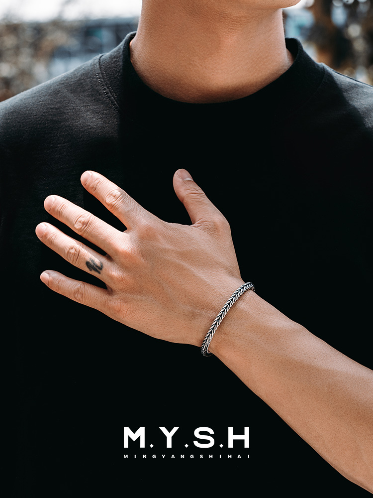 S925 Silver Vintage Braided Rope Bracelet