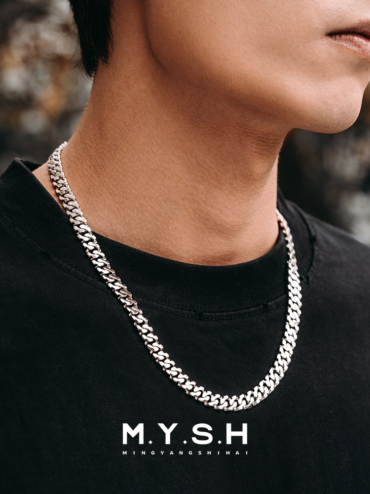 S925 Silver Sun Totem Cuban Link Chain Necklace