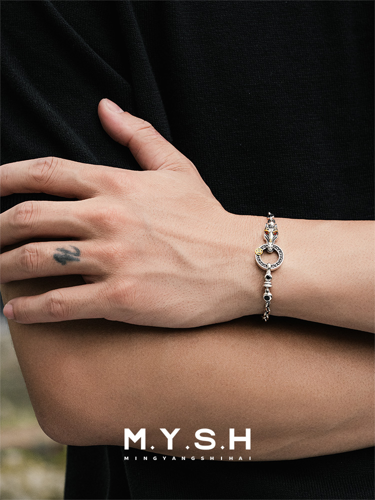 S925 Silver Horse Zodiac Circle Bracelet