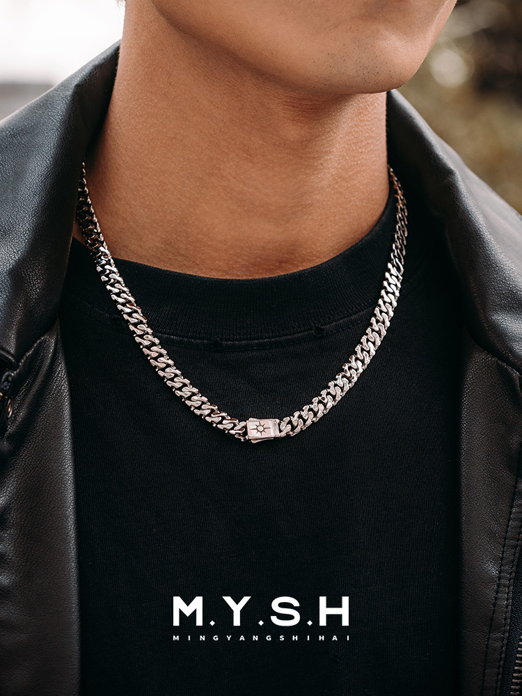 S925 Silver Sun Totem Cuban Link Chain Necklace