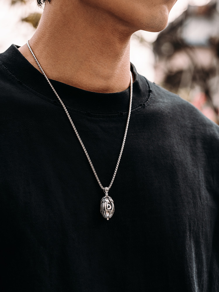 S925 Silver Open-Close Eye Pendant Necklace