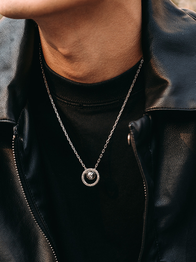 Basketball "Stronger Through Adversity" Pendant Necklace