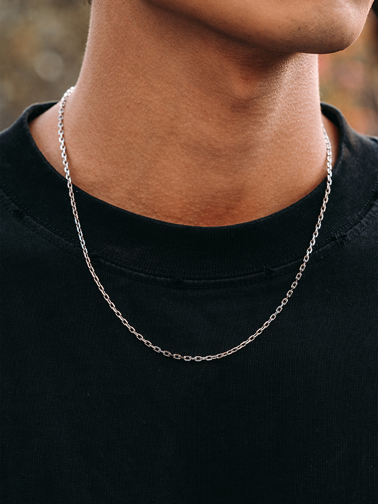 Sterling Silver Thin Box Chain Necklace