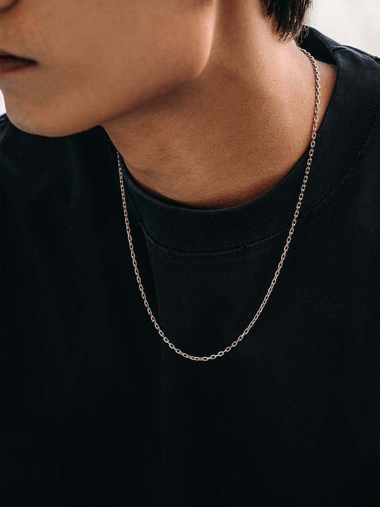 Sterling Silver Thin Box Chain Necklace
