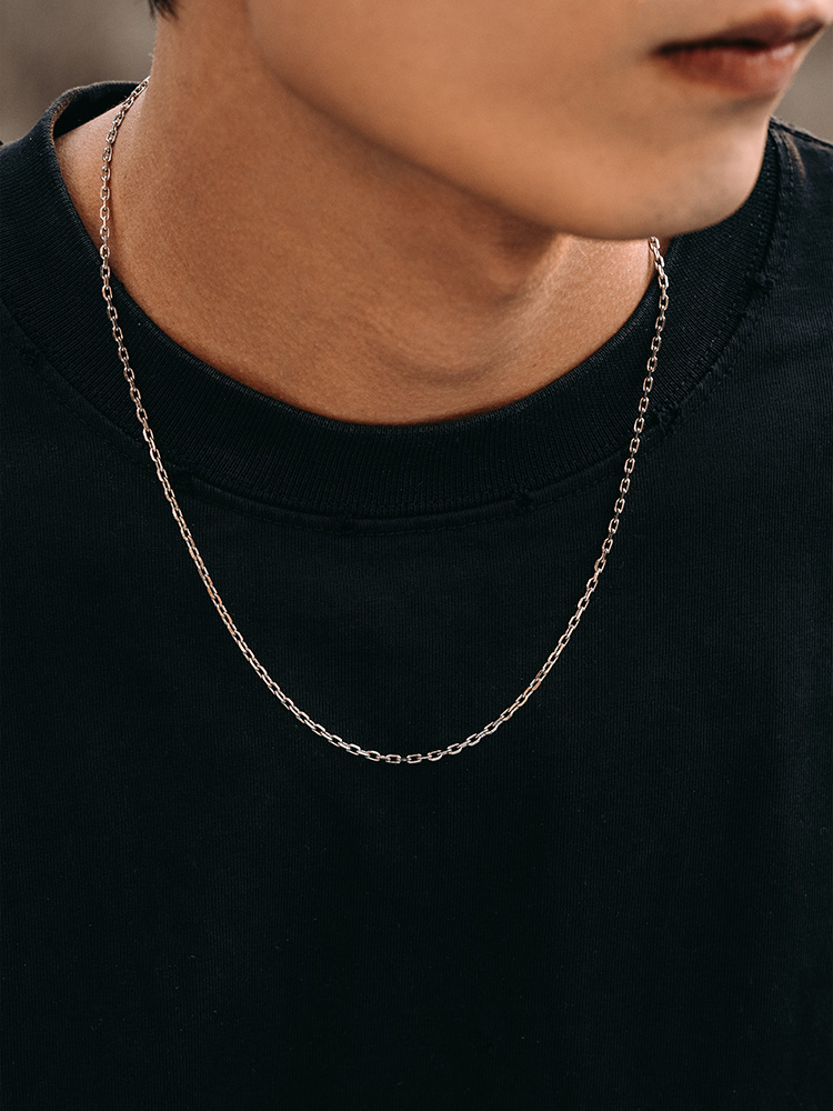 Sterling Silver Thin Box Chain Necklace
