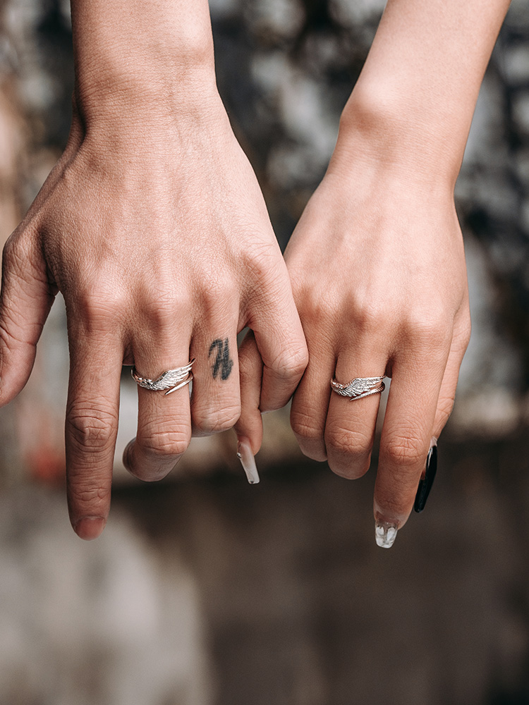 Sterling Silver Angel Wing Ring-Vintage Silver