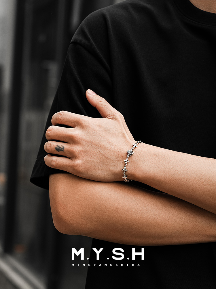 S925 Silver Fleur-de-Lis Cross Bracelet – MYSH