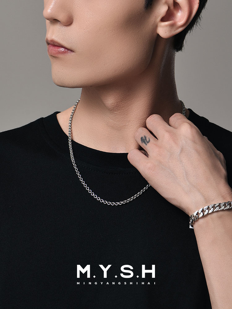 S925 Silver Thick Double O-Ring Cuban Chain Necklace