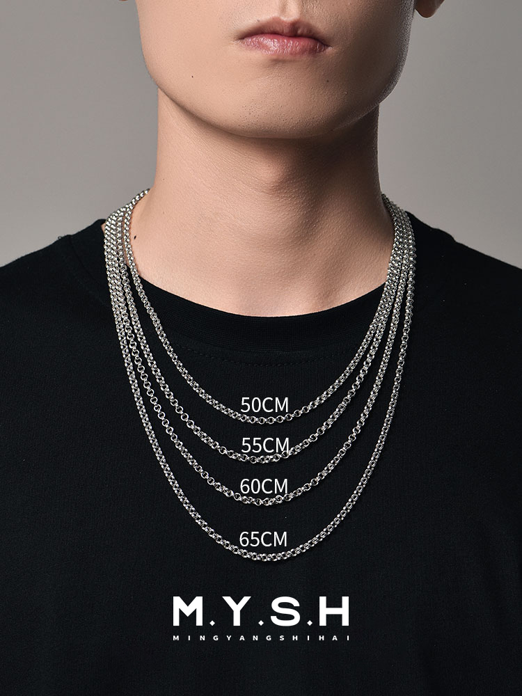 S925 Silver Thick Double O-Ring Cuban Chain Necklace