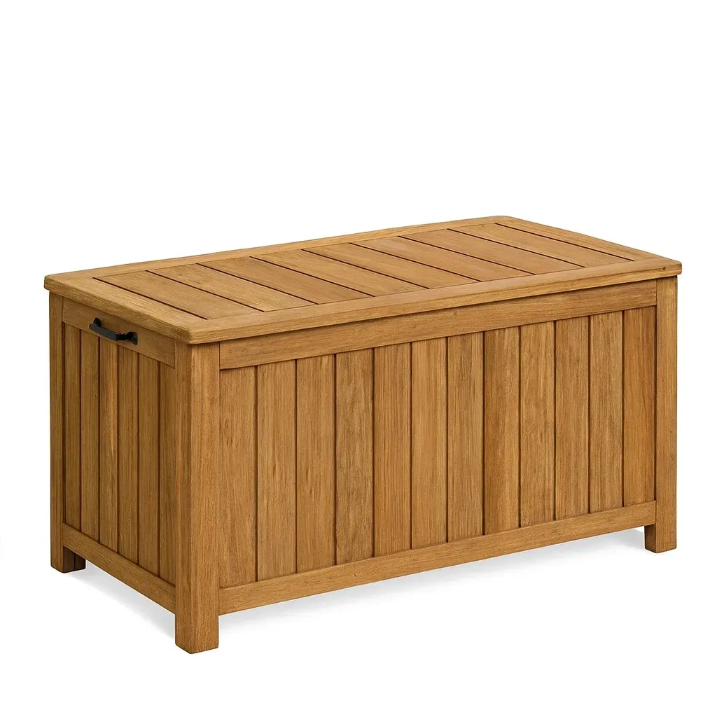 Scatola di stoccaggio in legno di teak con maniglie