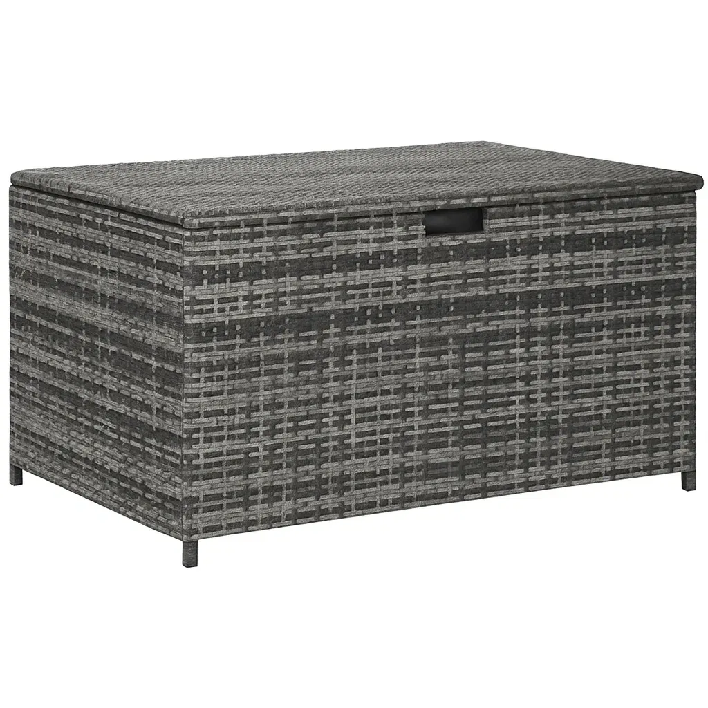 Scatola di stoccaggio bauletto contenitore in polyrattan grigio 120x60x50 cm