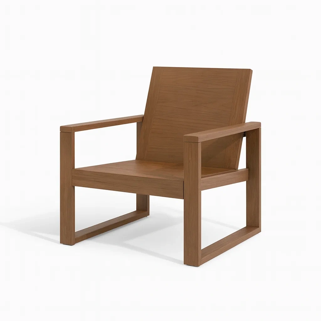 Poltrona da esterno in legno massello marrone