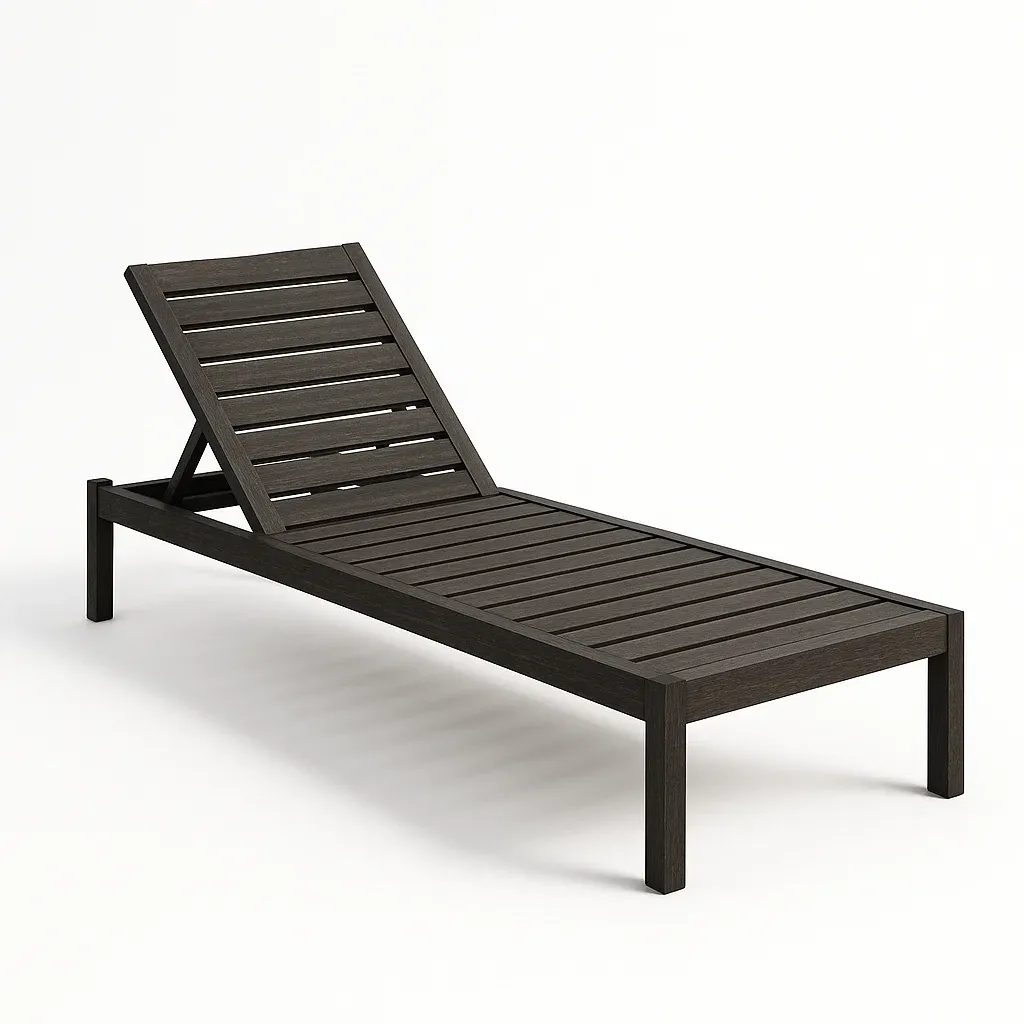 Sdraio da esterno lettino prendisole in legno nero regolabile per esterni