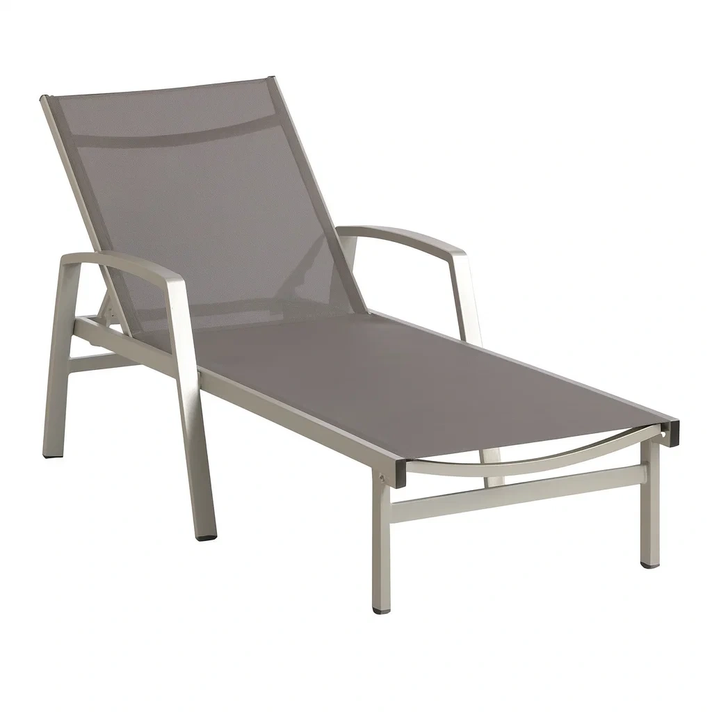 Sdraio da esterno lettino in metallo con rivestimento in textilene regolabile grigio scuro 190x60x38 cm
