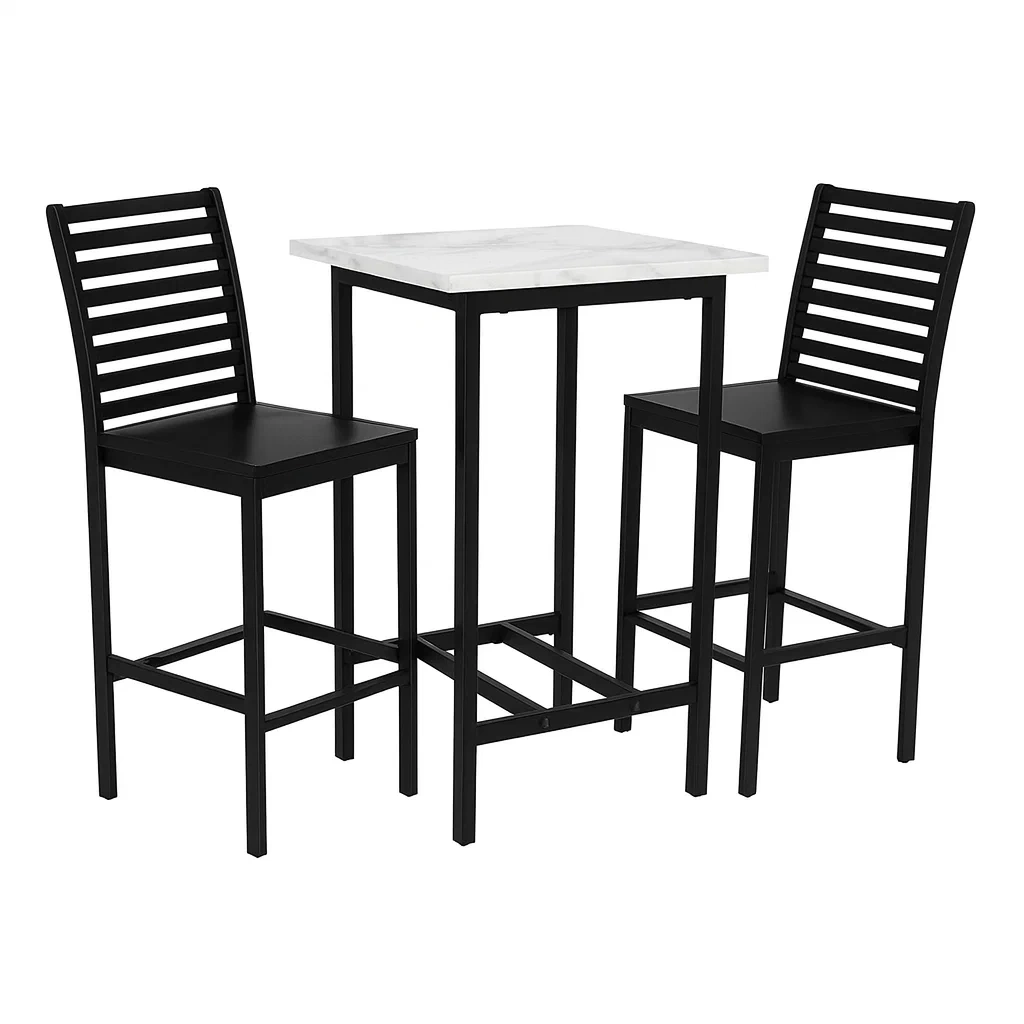 Set bar da terrazzo con sgabelli alti