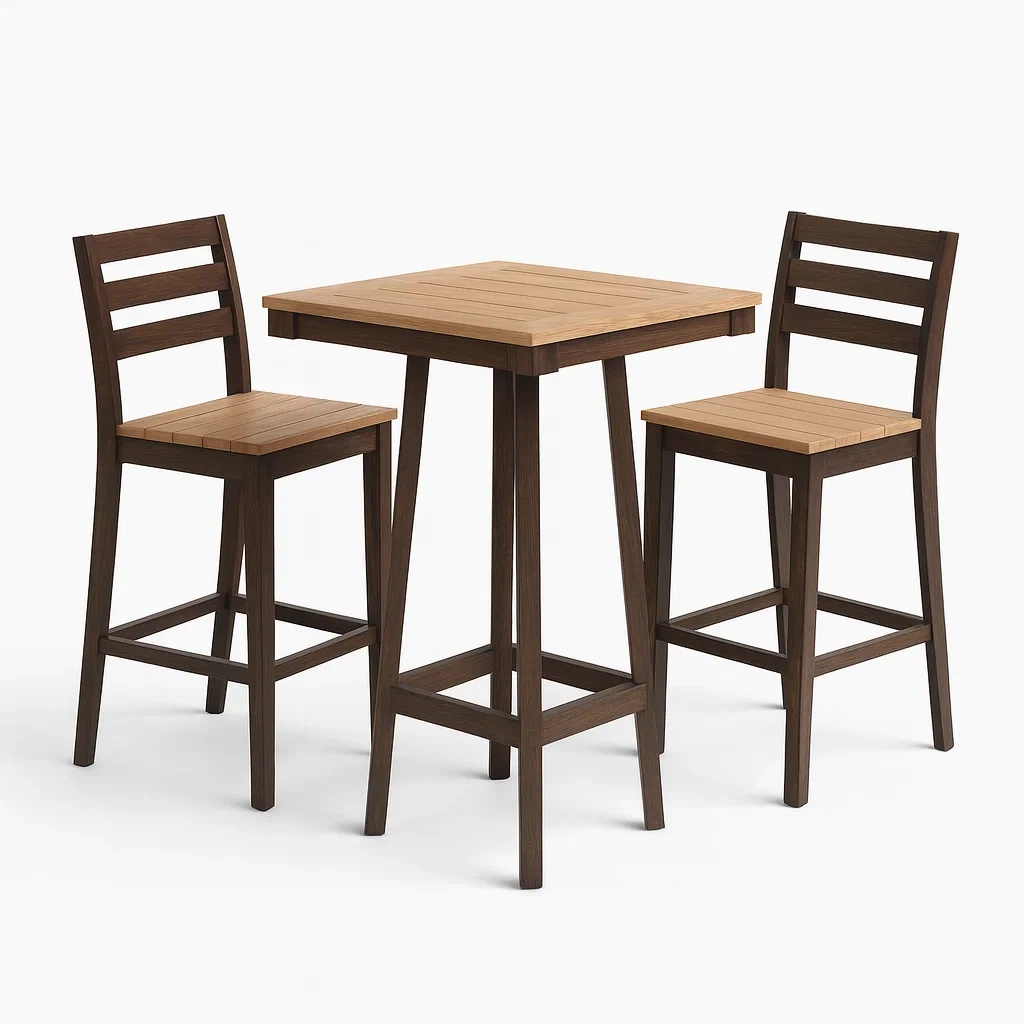 Set bar da terrazzo con sgabelli alti