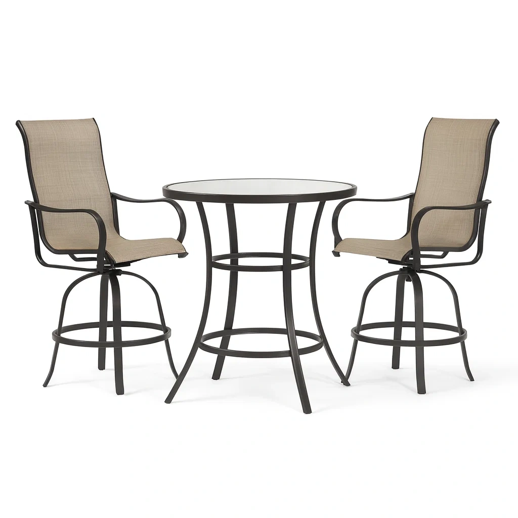 Set bar da terrazzo con sgabelli alti