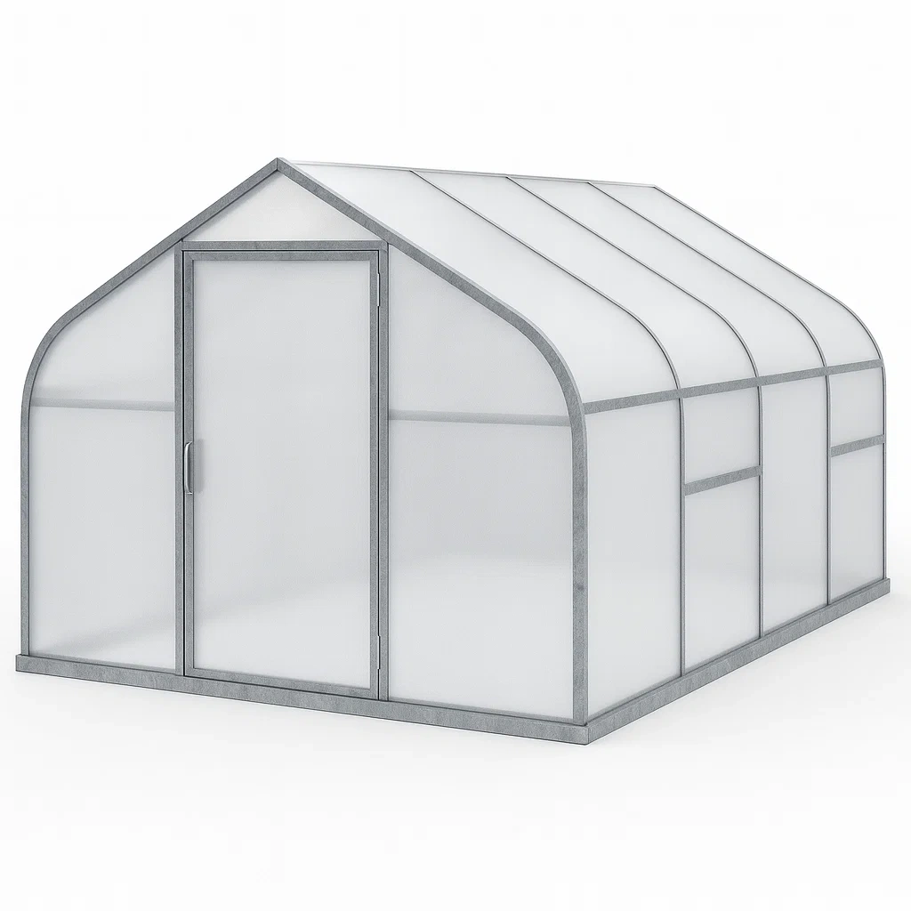 Serra da giardino in acciaio con copertura in polietilene 350x250x200 cm bianco-FURNARK