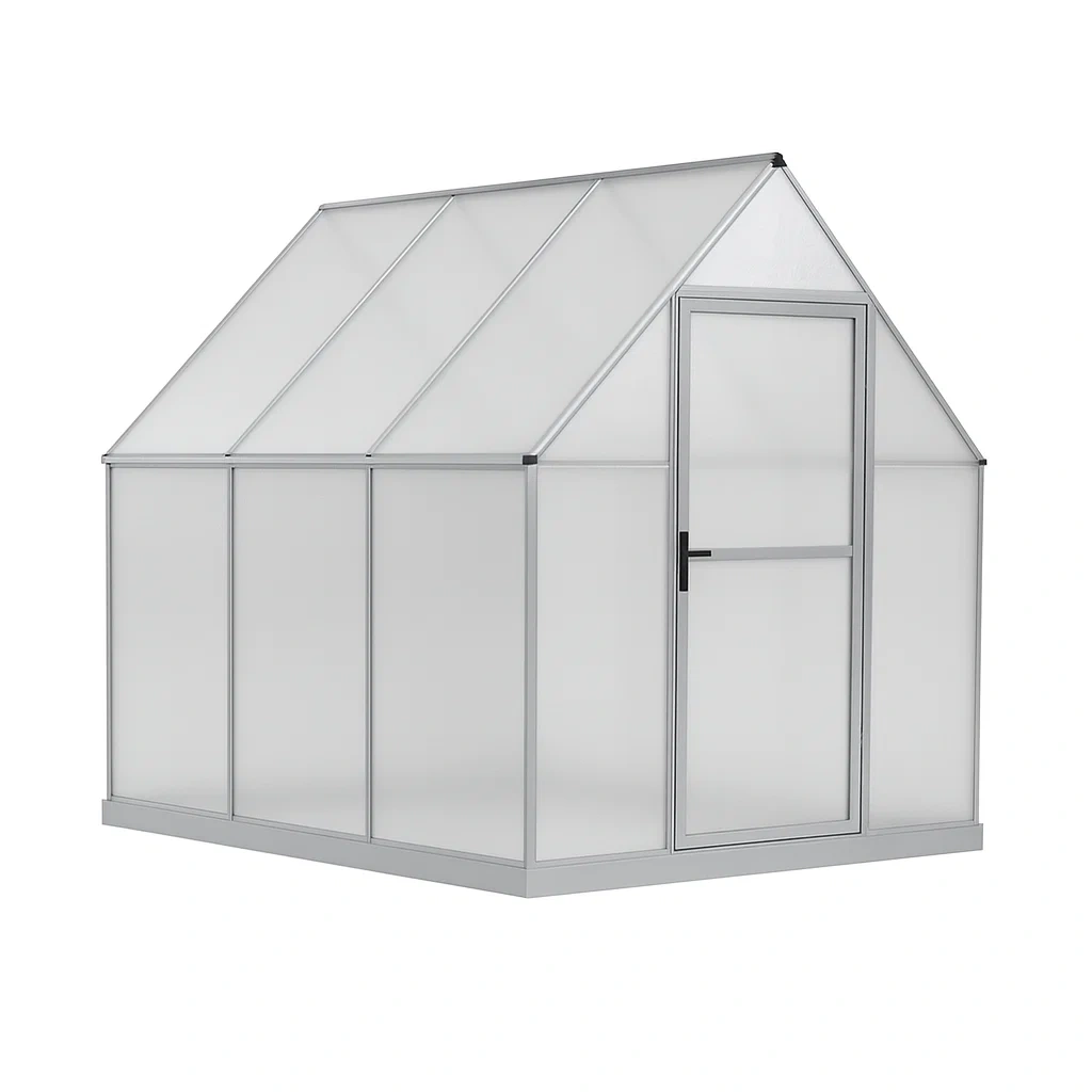 Serra da giardino in alluminio e policarbonato trasparente 250x190x195 cm-FURNARK