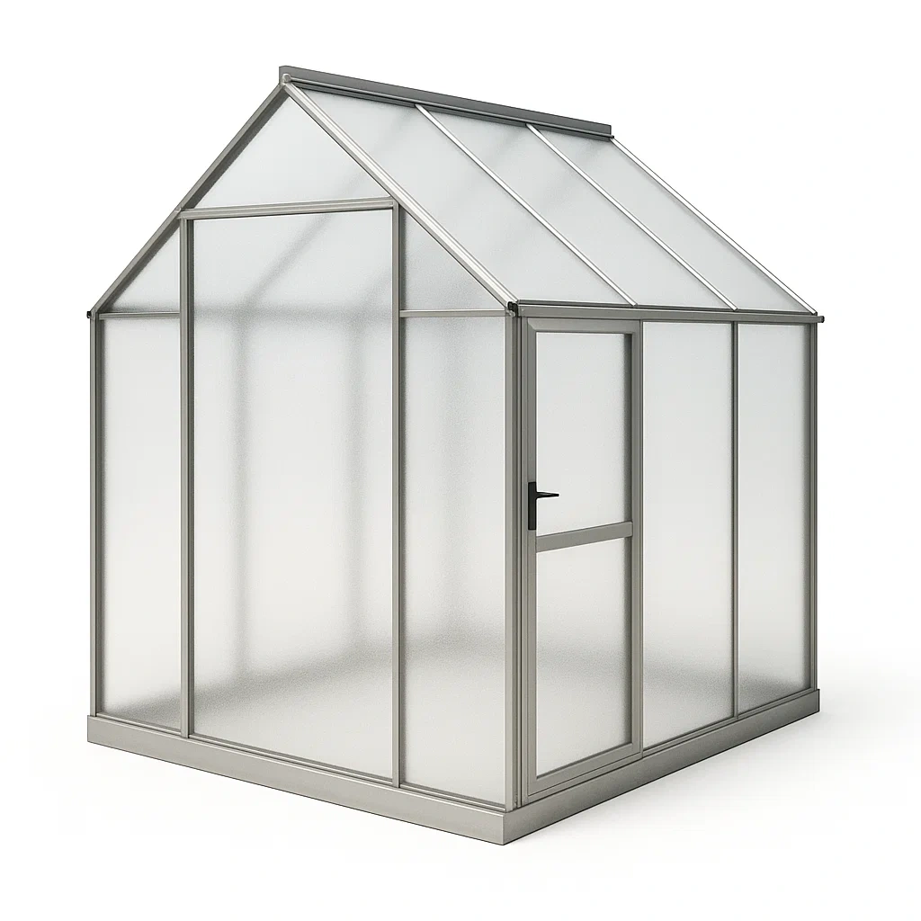 Serra da giardino in alluminio e policarbonato trasparente 200x150x200 cm-FURNARK