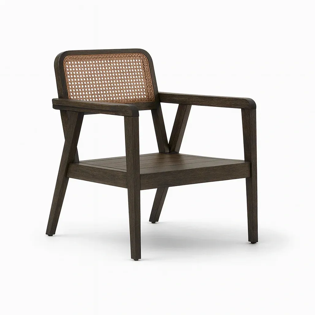 Sedia in legno e rattan 85x60x70 cm marrone-Sofiruno