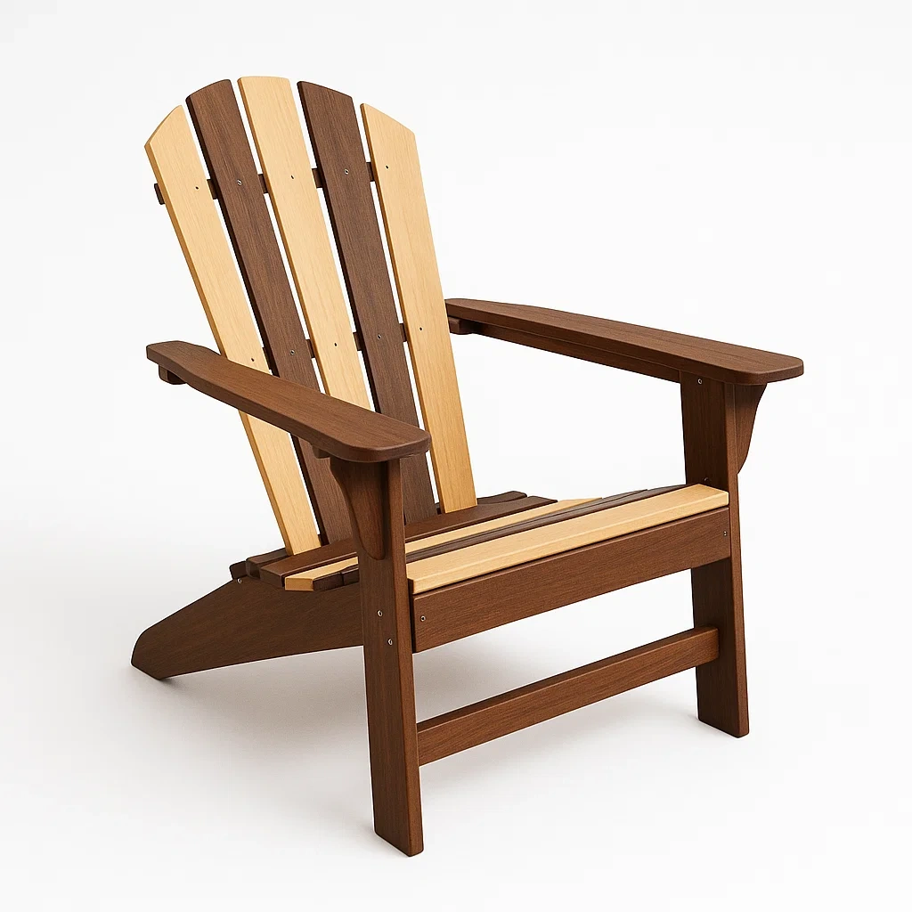 Poltrona Adirondack in legno composito marrone e naturale 95x75x90 cm-Sofiruno