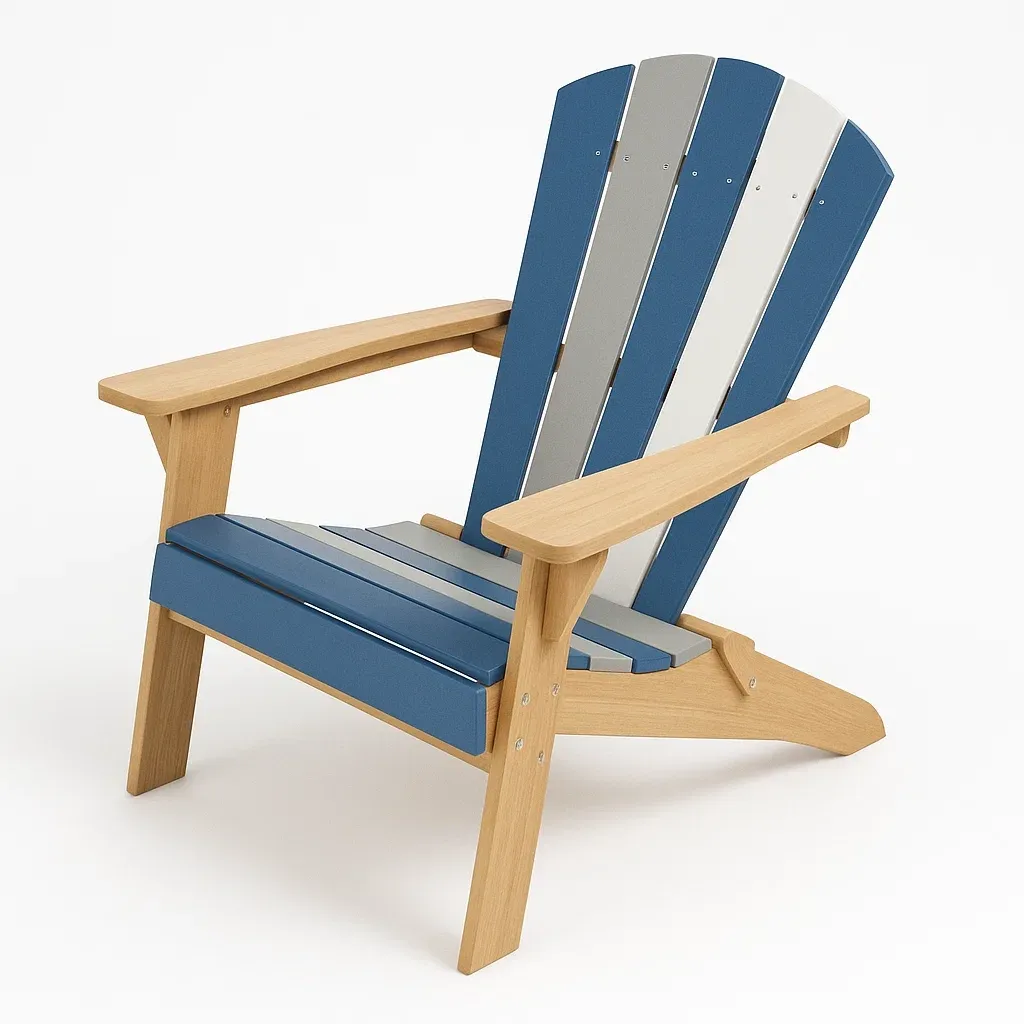 Sedia Adirondack in legno multicolore blu/grigio/bianco 90x75x95 cm-Sofiruno