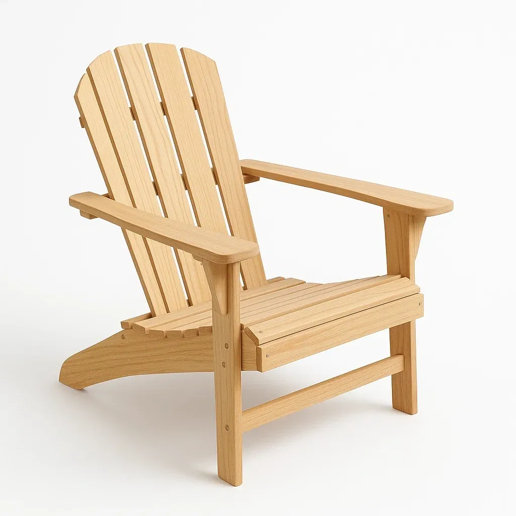 Sedia Adirondack da esterno in legno naturale-Sofiruno